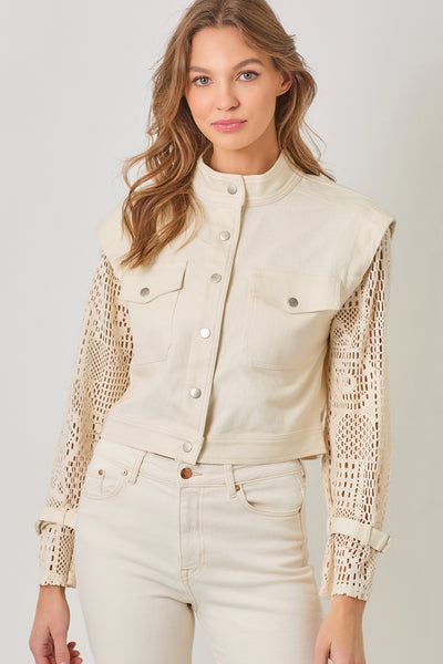 Crochet Sleeve Utility Jacket - Lulu Bella Boutique