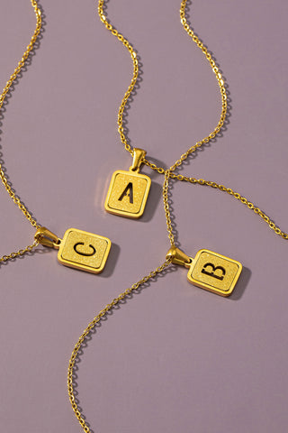 Shimmer Cutout Initial Necklace