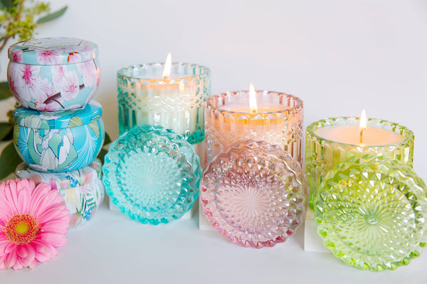Pink Chiffon 8oz Petite Shimmer Candle (Light Pink) - Lulu Bella Boutique