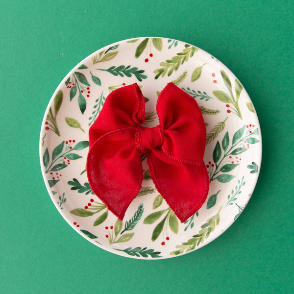 Red | Petite Party Bow: Alligator Clip - Lulu Bella Boutique