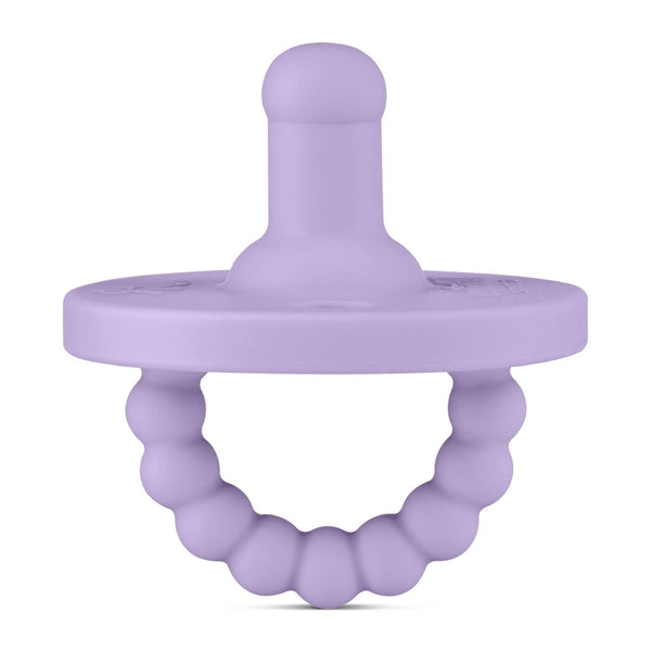 Cutie PAT Round (0-24m) Pacifier + Teether: Lavender - Lulu Bella Boutique