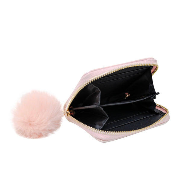 Shiny Heart Patch Wallet: Hot Pink - Lulu Bella Boutique