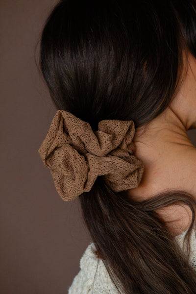 Mocha Jumbo Scrunchie - Lulu Bella Boutique