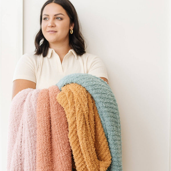 RIBBED BAMBONI® XL BLANKETS: Charcoal - Lulu Bella Boutique