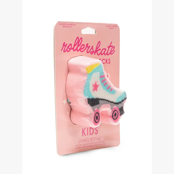 3D Packaged Crew Socks - Kids - Roller Skate - Pink - Lulu Bella Boutique