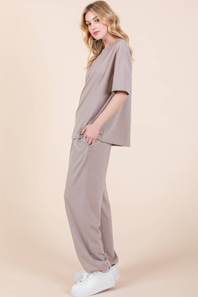 Plus Size Solid  Casual Loungewear Set: Navy Blue / 2XL - Lulu Bella Boutique