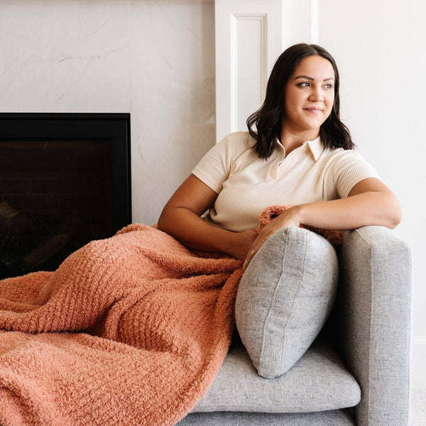 RIBBED BAMBONI® XL BLANKETS: Charcoal - Lulu Bella Boutique