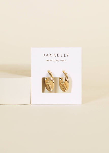 Gold Hoop - Triple Arch - Earrings - Lulu Bella Boutique