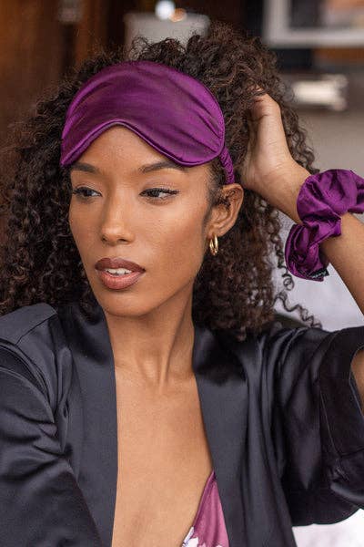 Sleep Masks & Travel Bag: White - Lulu Bella Boutique