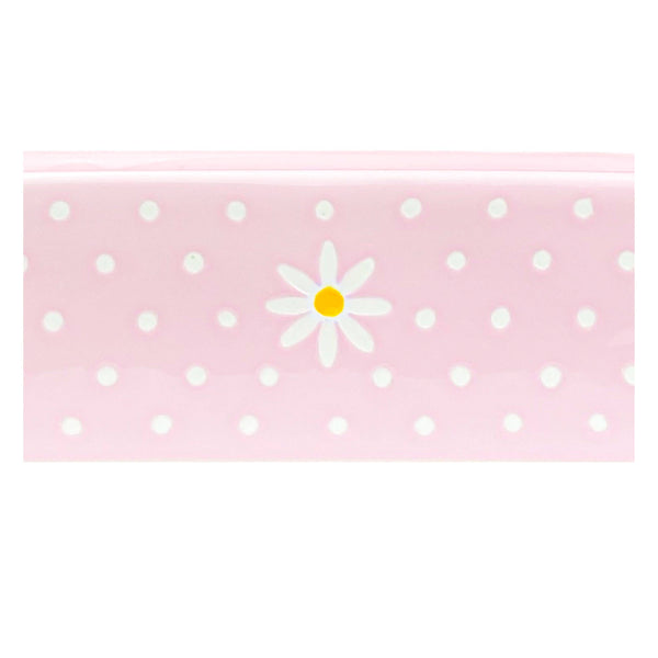 Daisy Polka Dot Rectangular Baker, Pink - Lulu Bella Boutique