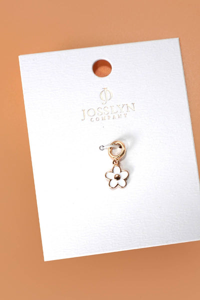 CLUSTER CHARMS - TITANIUM STEEL OR BRASS CHARMS | 40CM100: FLOWER WHITE - Lulu Bella Boutique
