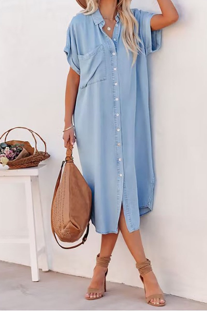 white christmas dresses Lulu Dress Midi in Royal Denim S / Royal Denim