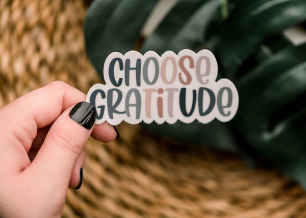 Choose Gratitude Pastel Vinyl Sticker, 3x3 in - Lulu Bella Boutique