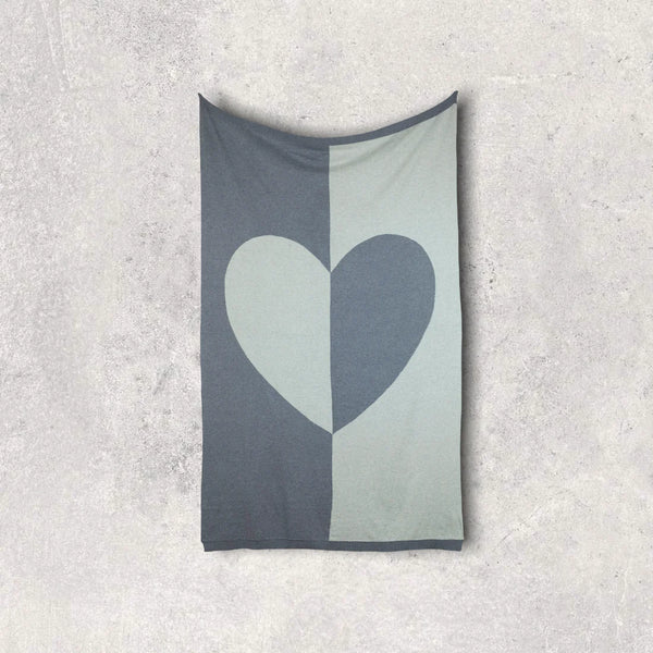 Dual Heart Grey Travel Blanket - Lulu Bella Boutique