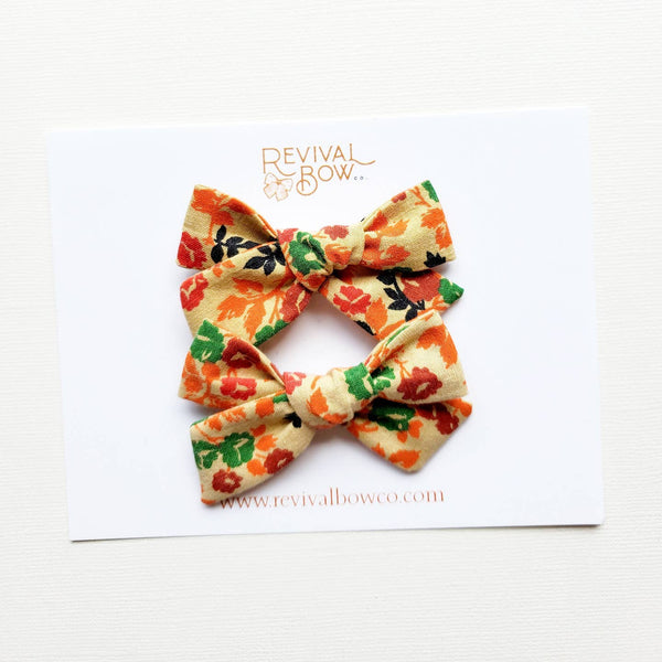 Mini Pigtail Bow Set •  Redwood - Lulu Bella Boutique