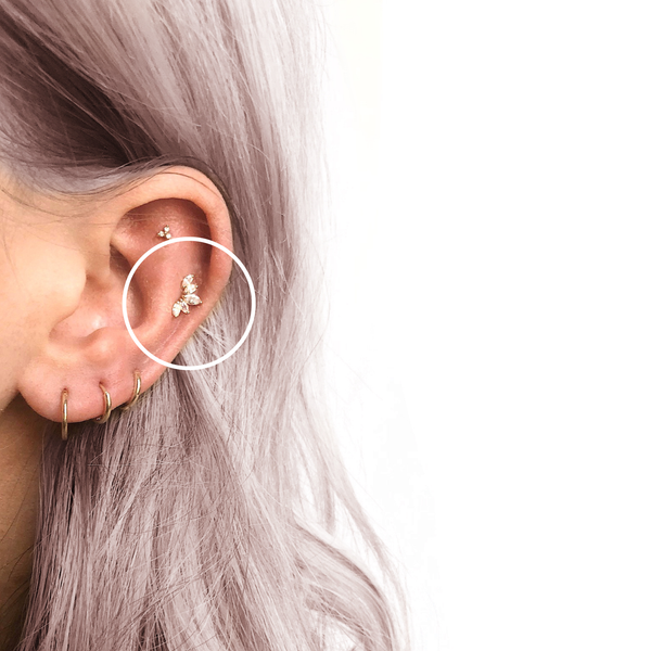 CZ Marquise Fan Screw Flat Back Earrings: Silver - Lulu Bella Boutique