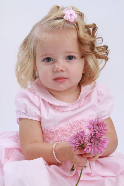 Girls Sterling Silver Pearl Baby Bracelet or Kids Jewelry: Large 6-12 Years - Lulu Bella Boutique