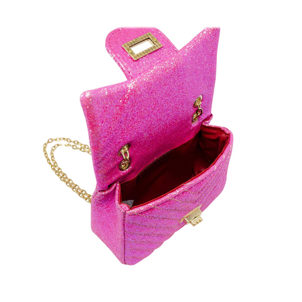 Classic Glitter Wave Handbag: Pink - Lulu Bella Boutique