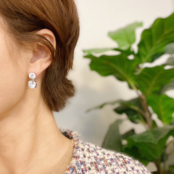 Double Diamond Dangle Earrings - Lulu Bella Boutique