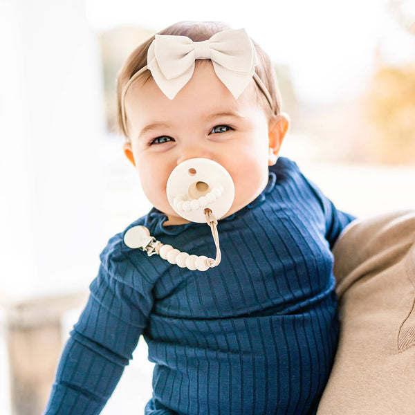 Cutie PAT Round (0-24m) Pacifier + Teether: Lavender - Lulu Bella Boutique