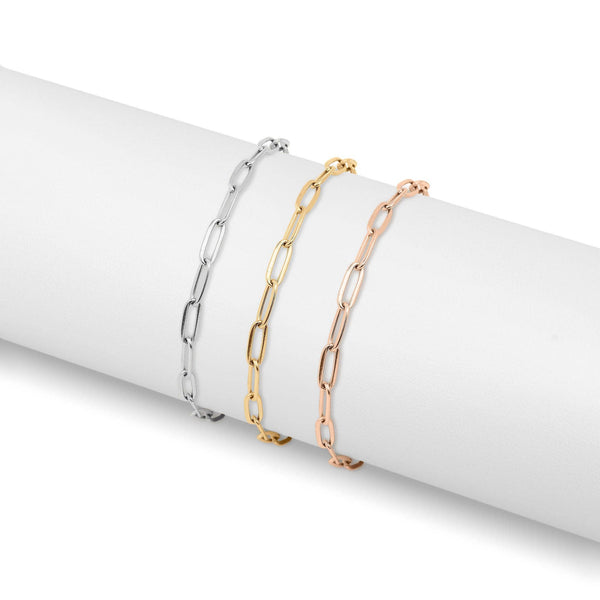 Paperclip Chain Anklet: Stainless - Lulu Bella Boutique