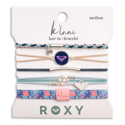 "Roxy Ocean Bloom" Tropical Blues Hair Tie Bracelets: Small