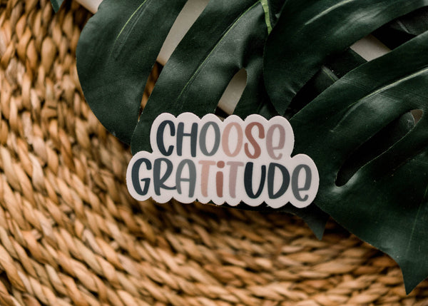 Choose Gratitude Pastel Vinyl Sticker, 3x3 in - Lulu Bella Boutique