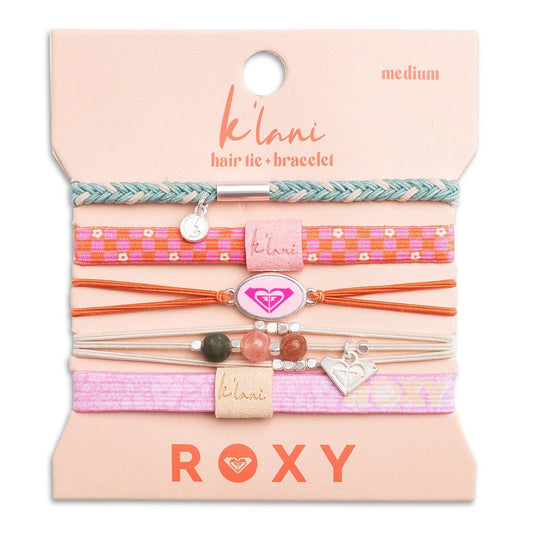 "Roxy Pink Tropics" Pink & Coral Island Vibe Hair Tie Bracelets: Small