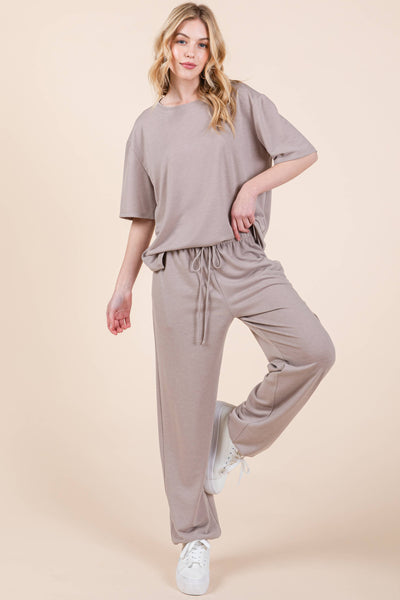 Plus Size Solid  Casual Loungewear Set: Navy Blue / 2XL - Lulu Bella Boutique