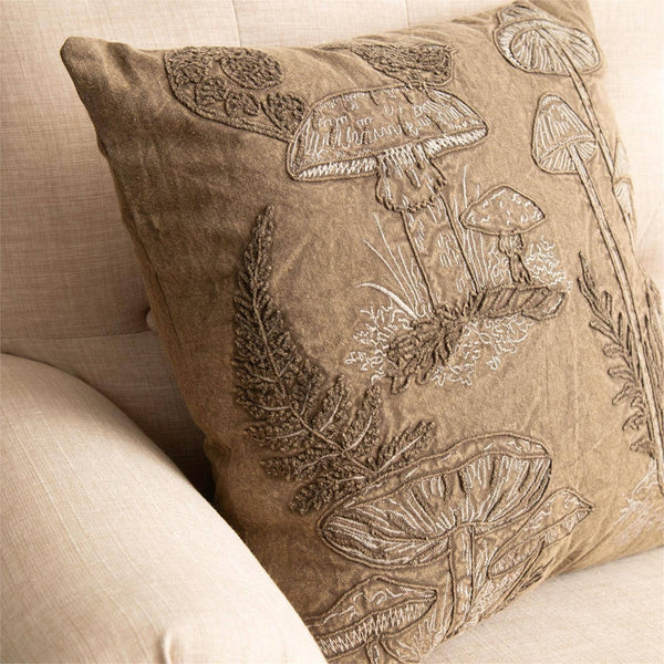 Pillow - Stonewash with Mushroom Embroidery (PC) - Lulu Bella Boutique