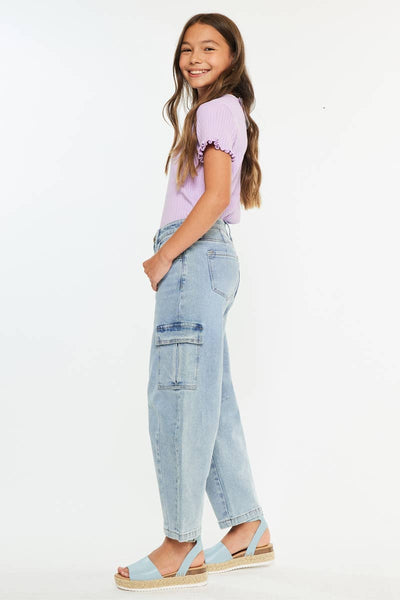 YOUTH  LOW SLUNG HORSESHOE FIT JEANS: LIGHT - Lulu Bella Boutique