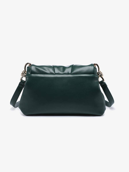 JN2774 Dayton Pleated Flapover Crossbody Bag: Black - Lulu Bella Boutique