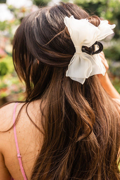 Fancy Bow Claw Clip - Multiple Colors: Black - Lulu Bella Boutique