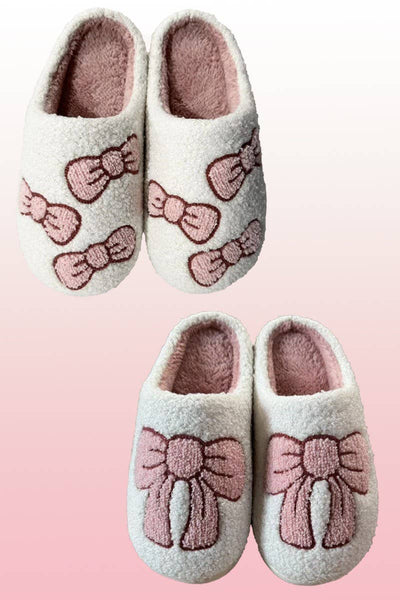New Novelty Slippers: All over bows / XL - Lulu Bella Boutique
