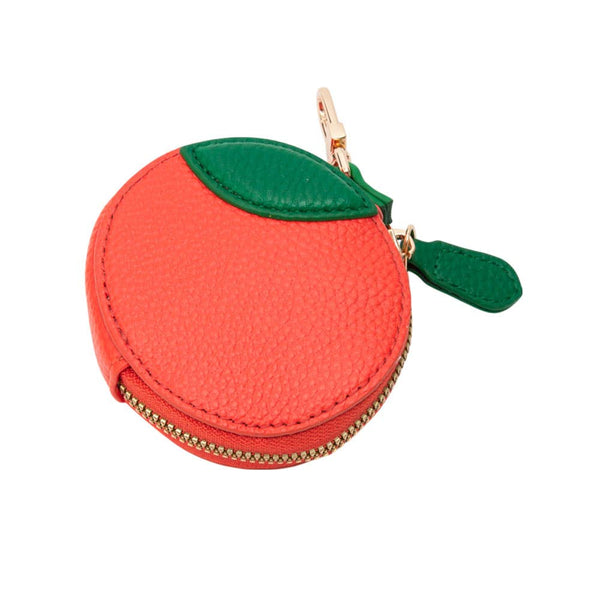 Faux Leather Orange Keychain / Bag Charm / Coin Purse - Lulu Bella Boutique