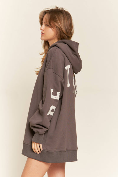 BE YOURSELF HOODIE SWEATER - JJT6145: ASH BLACK / S/M - Lulu Bella Boutique