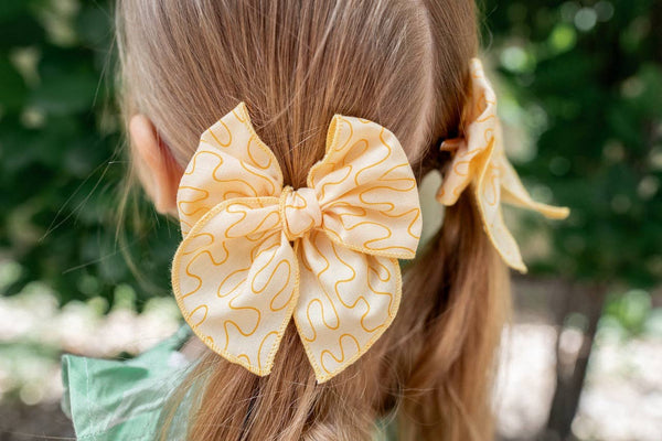 Lemonade | Pigtail Set - Petite Party Bow - Lulu Bella Boutique