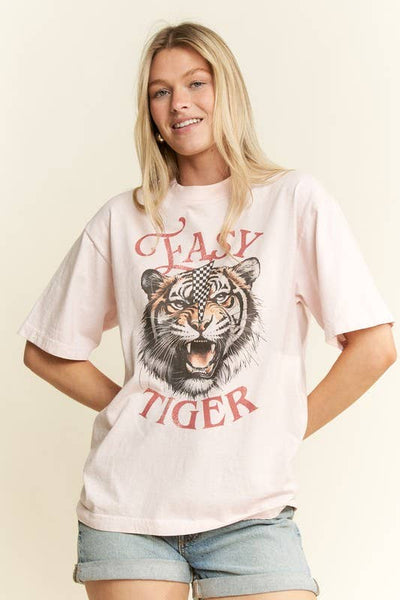 EASY TIGER GRAPHIC TOP: L.Pink / S - Lulu Bella Boutique