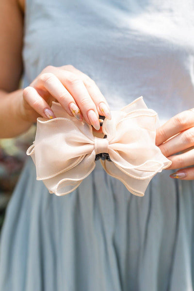 Fancy Bow Claw Clip - Multiple Colors: Black - Lulu Bella Boutique