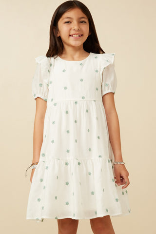 Girls All Over Floral Embroidered Ruffled Dress