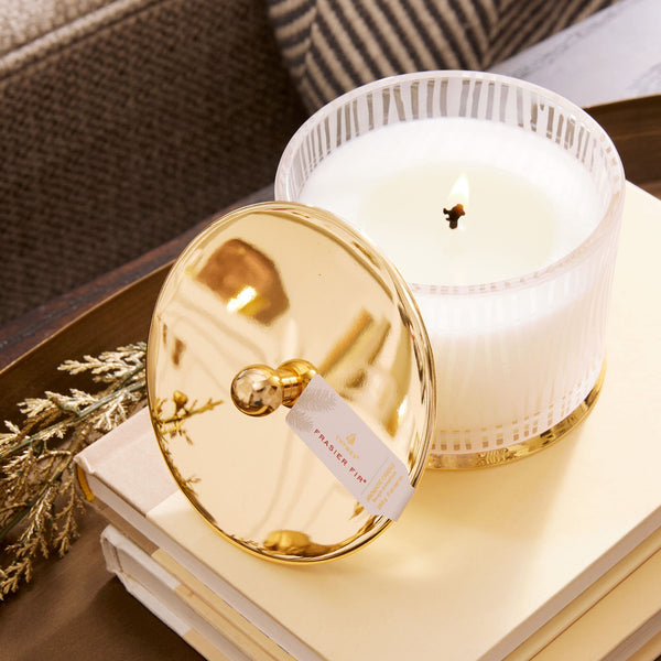 Frasier Fir Gilded Frosted Wood Grain Candle - Lulu Bella Boutique