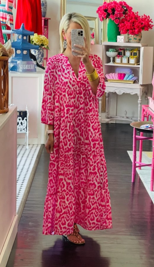 Animal Print Maxi Dress Hot Pink / Small Animal Print Maxi Dress Hot Pink / Small