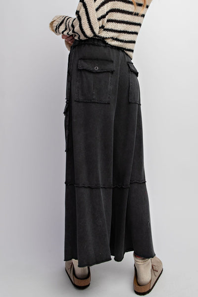 Wide Leg Mineral Wash Pants - Lulu Bella Boutique