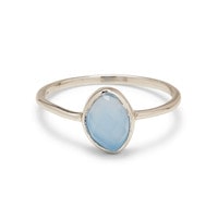 Organic Stone Blue Chalcedony Ring