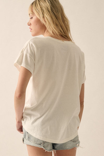 Floral Pink Floyd Garment-Washed Graphic Tee - Lulu Bella Boutique