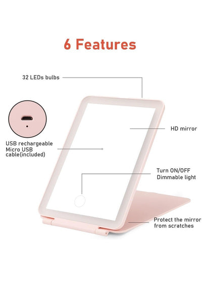 Rechargable Travel Makeup Mirror - Lulu Bella Boutique