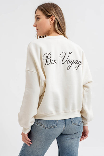 Embroidered Oversize Pullover - Lulu Bella Boutique