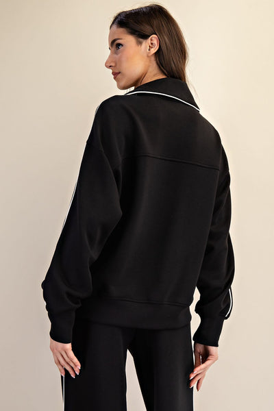 Scuba Quarter Zip Sweater - Lulu Bella Boutique