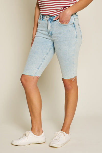 Mid Rise Skinny Bermuda Jeans - Lulu Bella Boutique