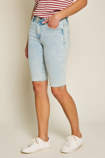 Mid Rise Skinny Bermuda Jeans - Lulu Bella Boutique
